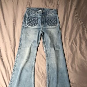 Abercrombie 4 light wash high waist flare jeans